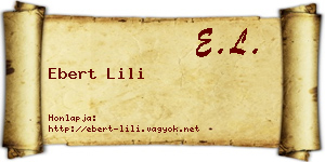 Ebert Lili névjegykártya